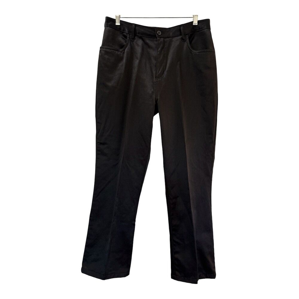 Vintage Bill Blass High Rise Pant Womens Size 12 Petite Black Silky